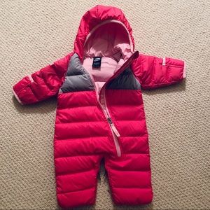 NORTH FACE Quilted Puffer Jacket Baby Girl Sz 0-3M